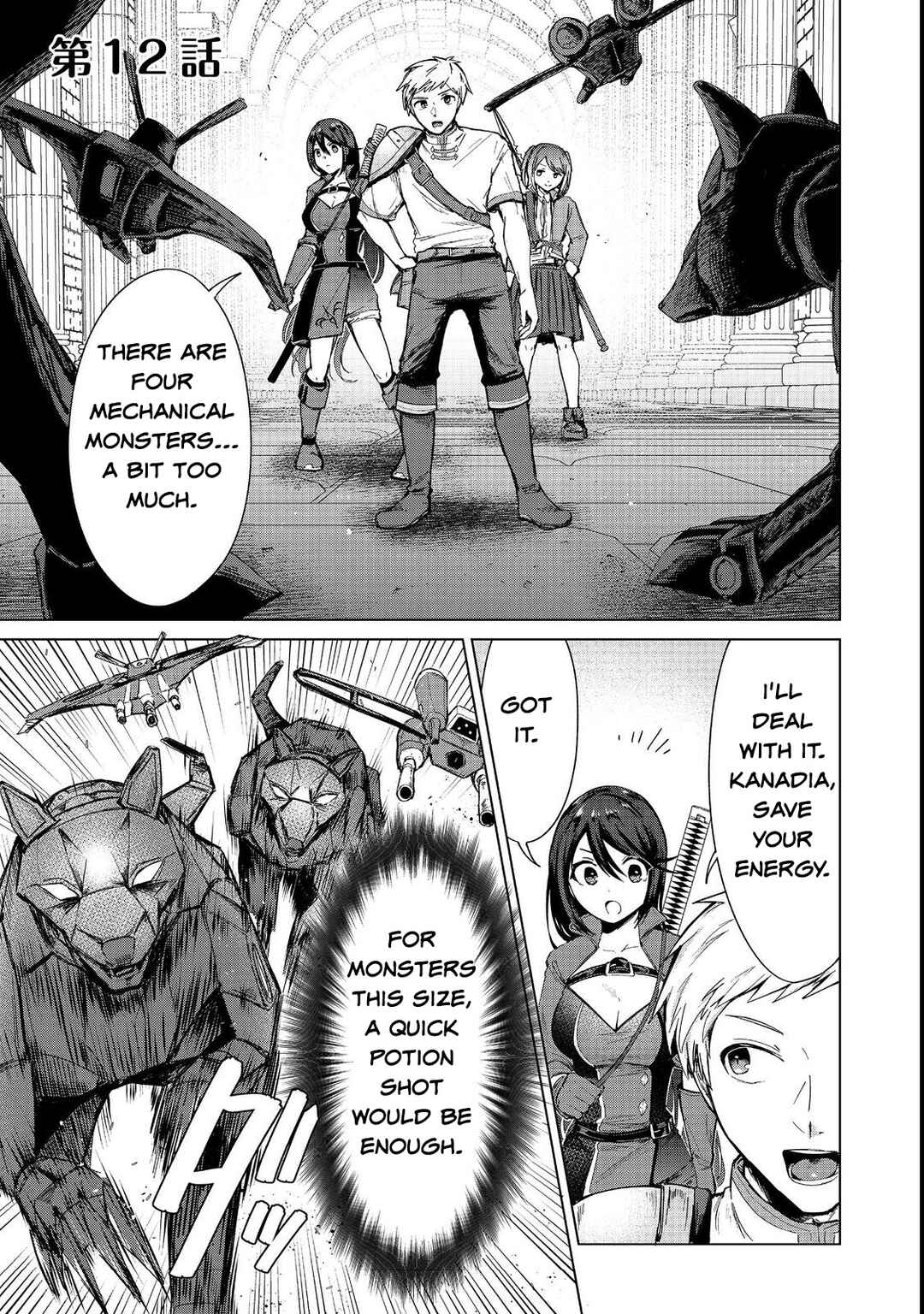 Page 1 Chapter 12 Potion wa 160 km/h de Nageru Mono! ~Item-gakari no Ore ga Bannou Kaifukuyaku o Touteki suru Koto de Saikyou no Boukensha ni Nariagaru!?~