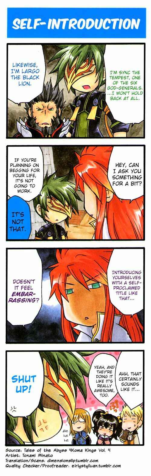 Page 1 Chapter 11 Tales of the Abyss 4koma Kings