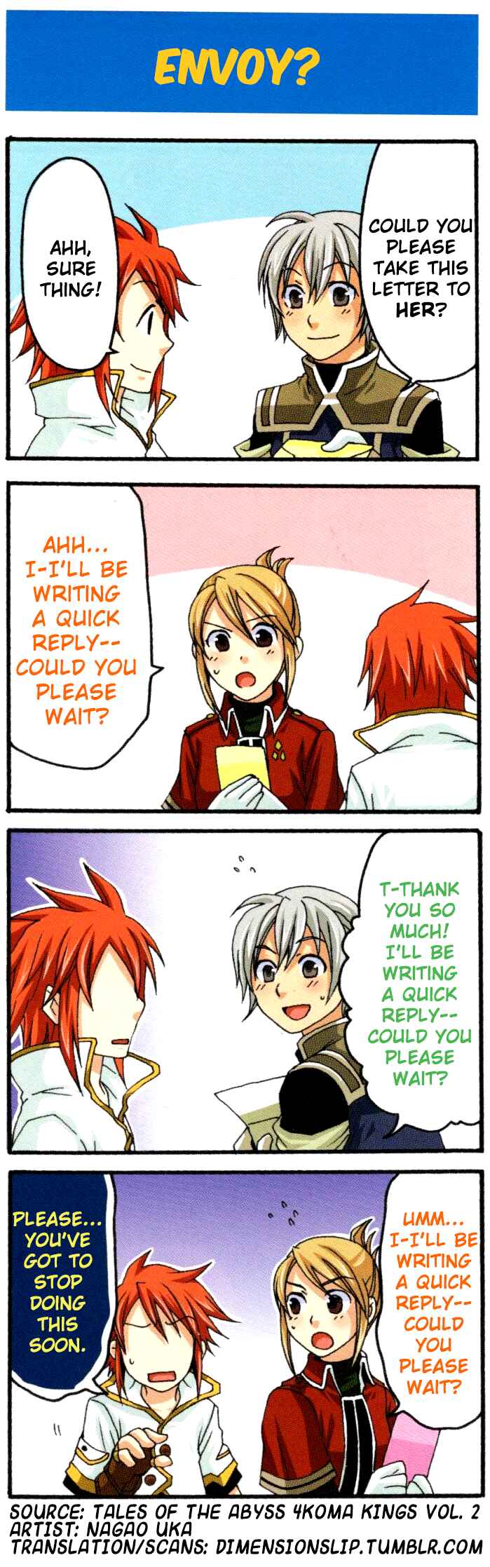 Page 1 Chapter 98 Tales of the Abyss 4koma Kings