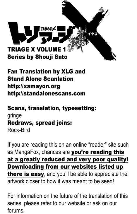 Page 1 Chapter 4 Triage X