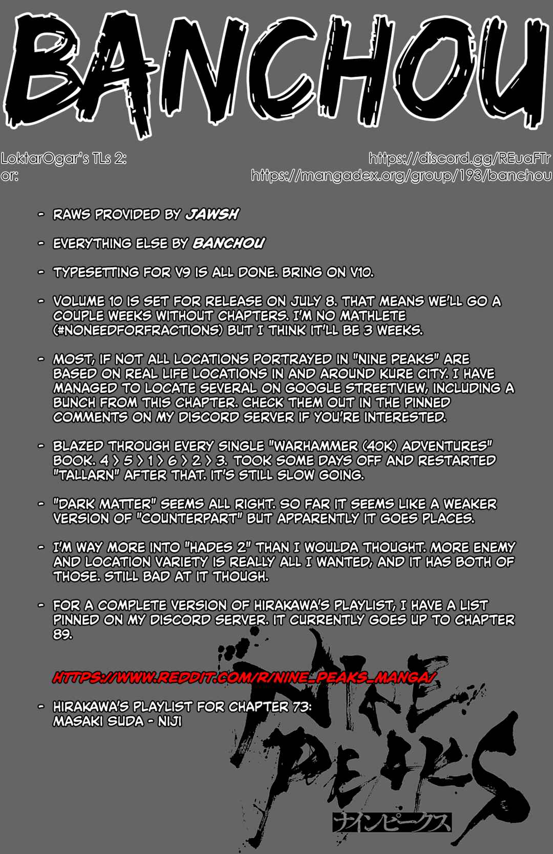 Page 1 Chapter 73 Nine Peaks