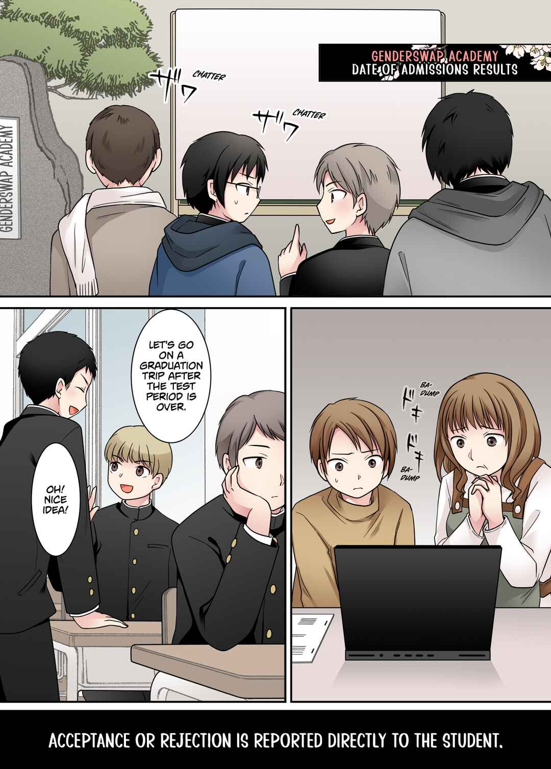Page 1 Chapter Unknown_3513 Genderswap Academy, Date of Admissions Results.