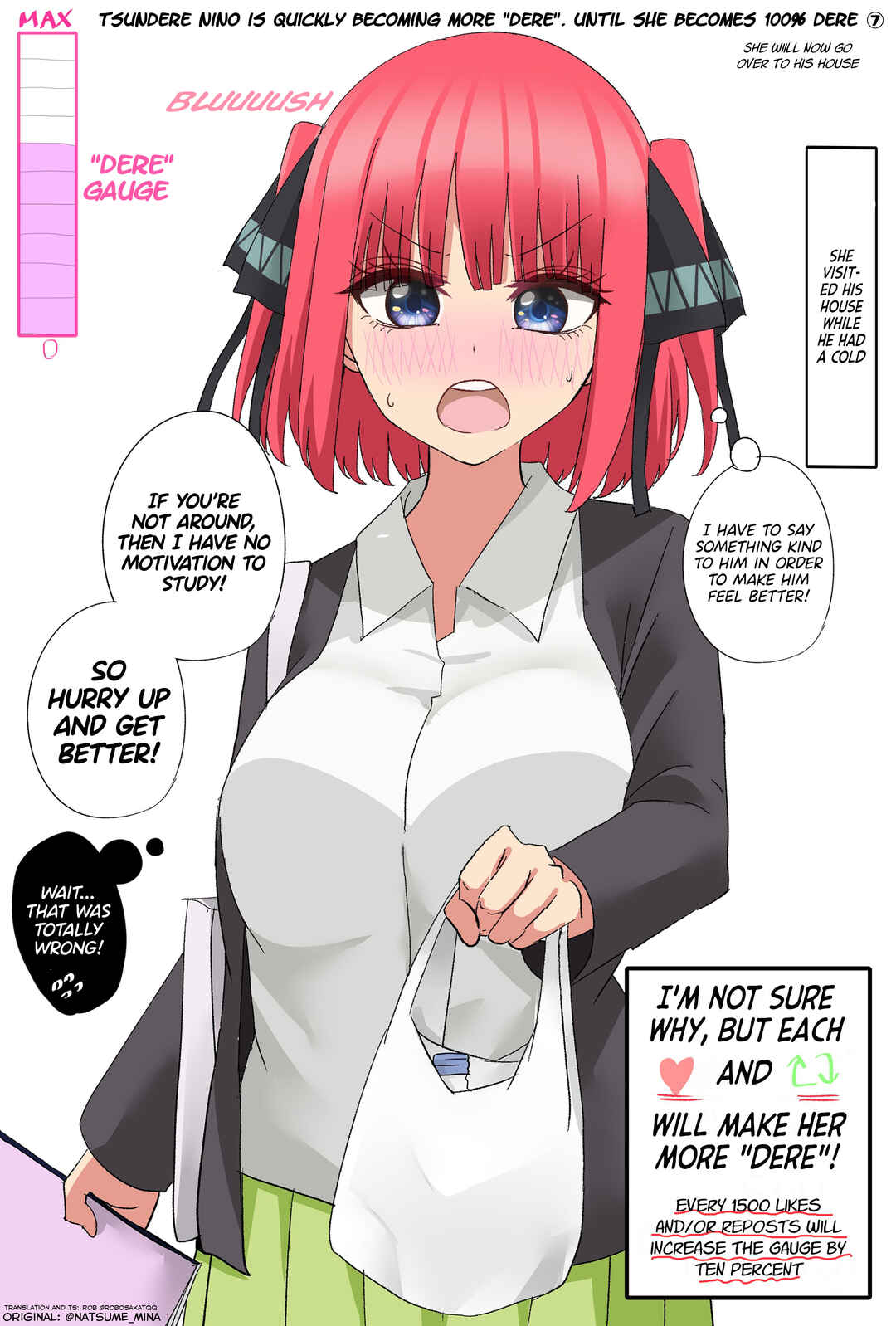 Page 1 Chapter 7 5Toubun no Hanayome - Tsundere Nino rapidly becomes more and more Dere through likes and reposts (Doujinshi)