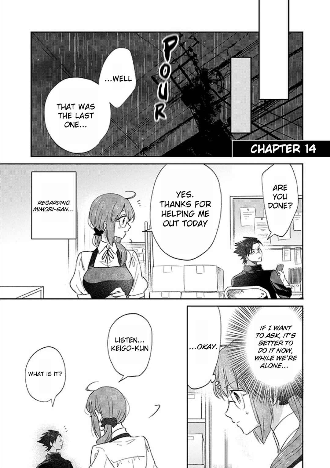 Page 1 Chapter 14 Kowamote Koukousei to Jimiko-san