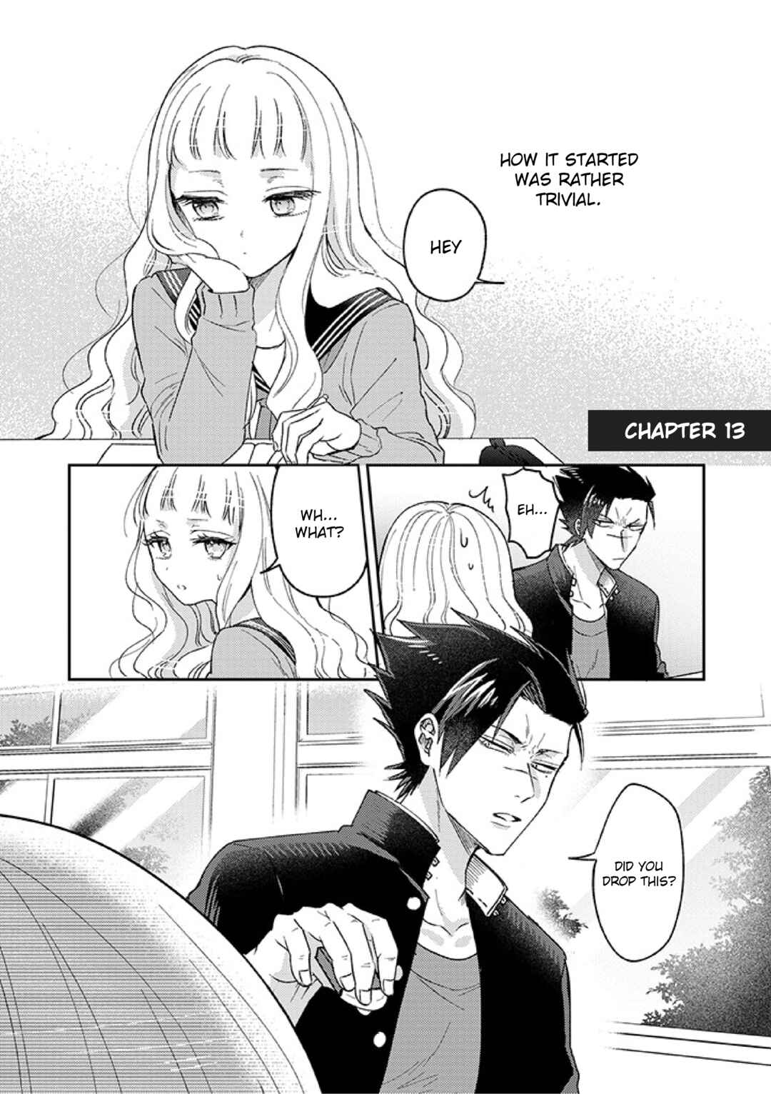 Page 1 Chapter 13 Kowamote Koukousei to Jimiko-san
