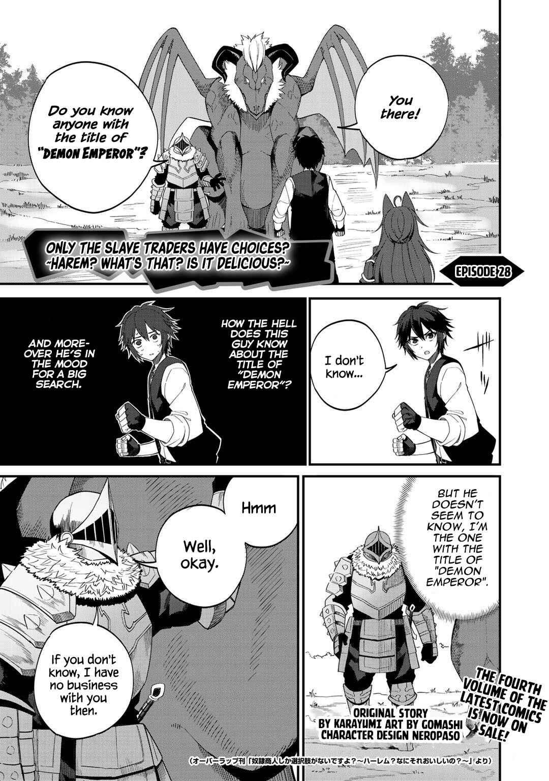 Page 1 Chapter 28 Is the Only Option a Slave Merchant?: Harem? What is that, is It Tasty?