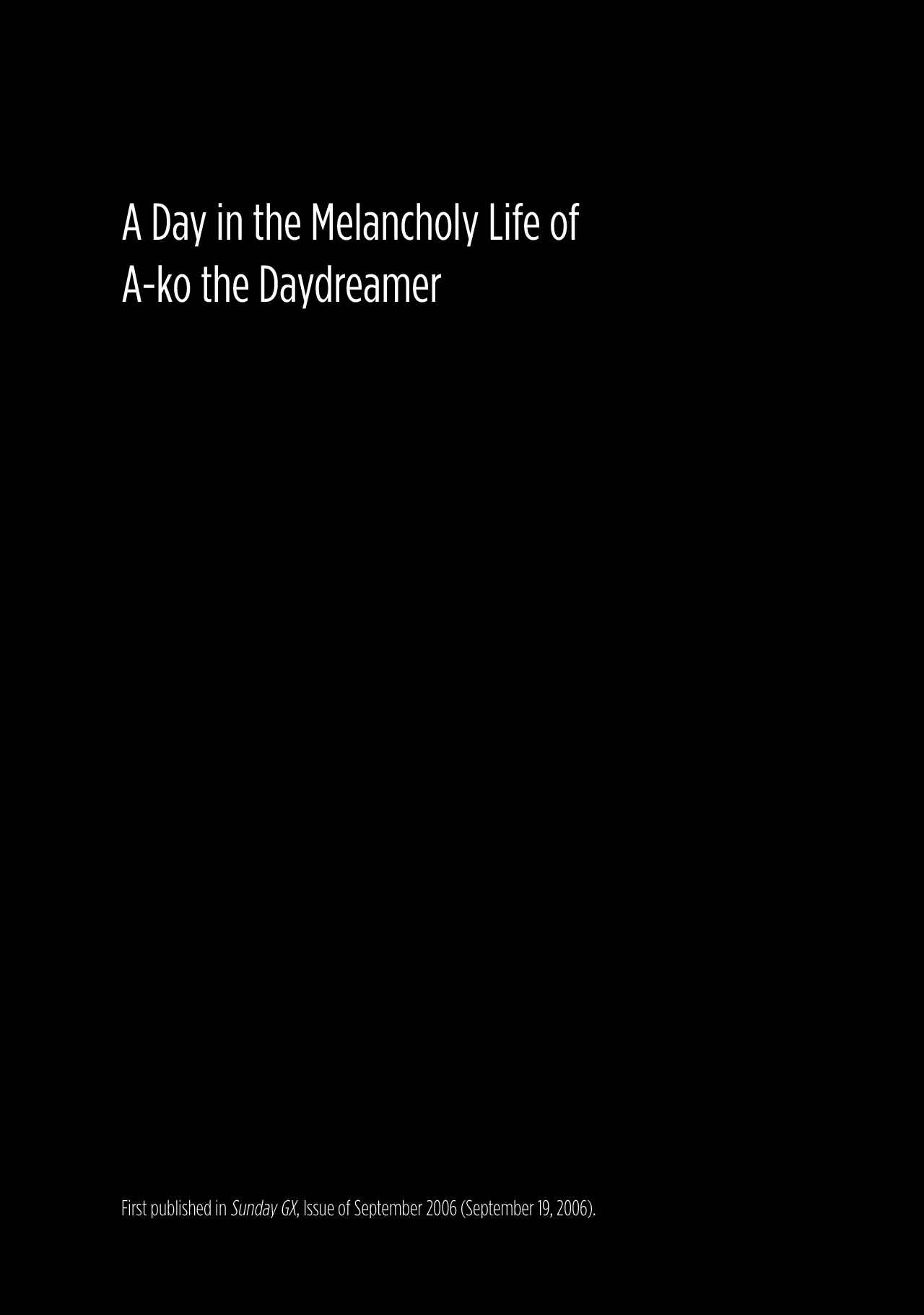 Page 1 Chapter 6 Before Dawn and the End of the World