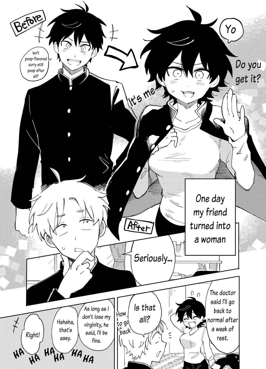 Page 1 Chapter Unknown_13db My friend turned into a woman
