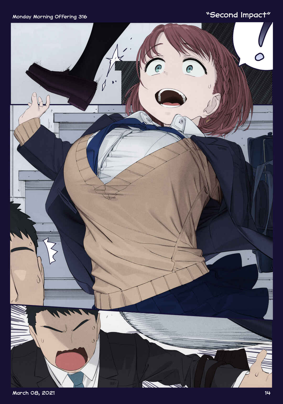 Page 14 Chapter 38 Getsuyoubi no Tawawa (Twitter Webcomic) (Fan Colored)