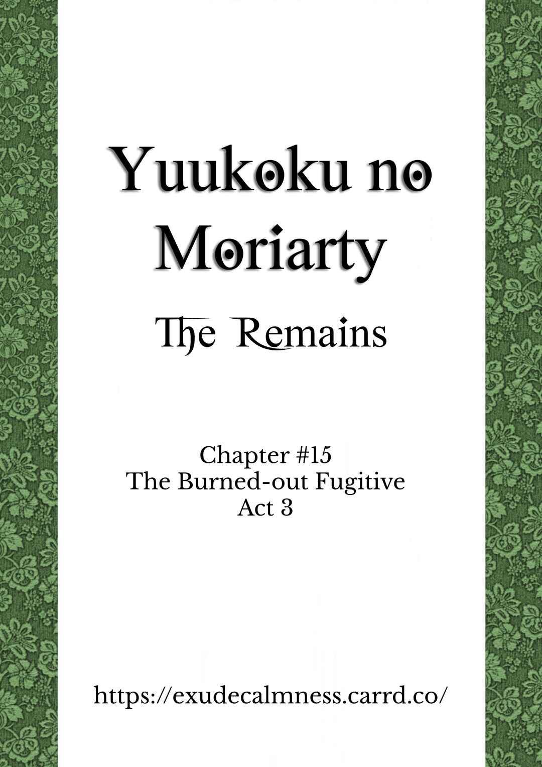 Page 1 Chapter 15 Yuukoku no Moriarty: The Remains