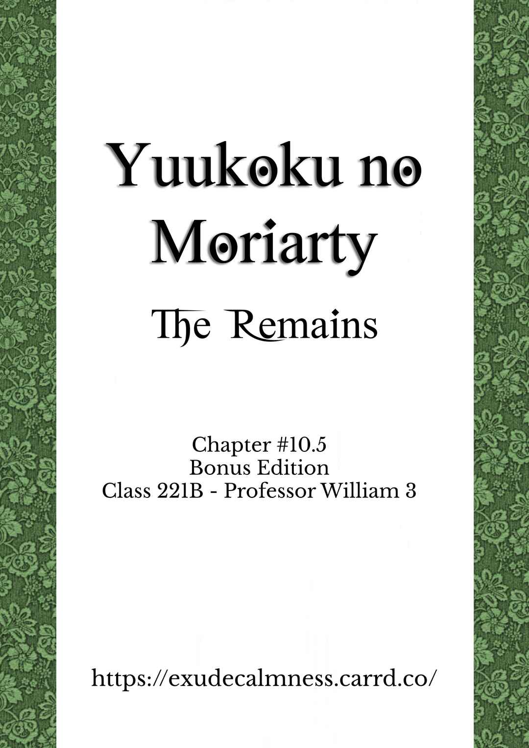 Page 1 Chapter 10.5 Yuukoku no Moriarty: The Remains