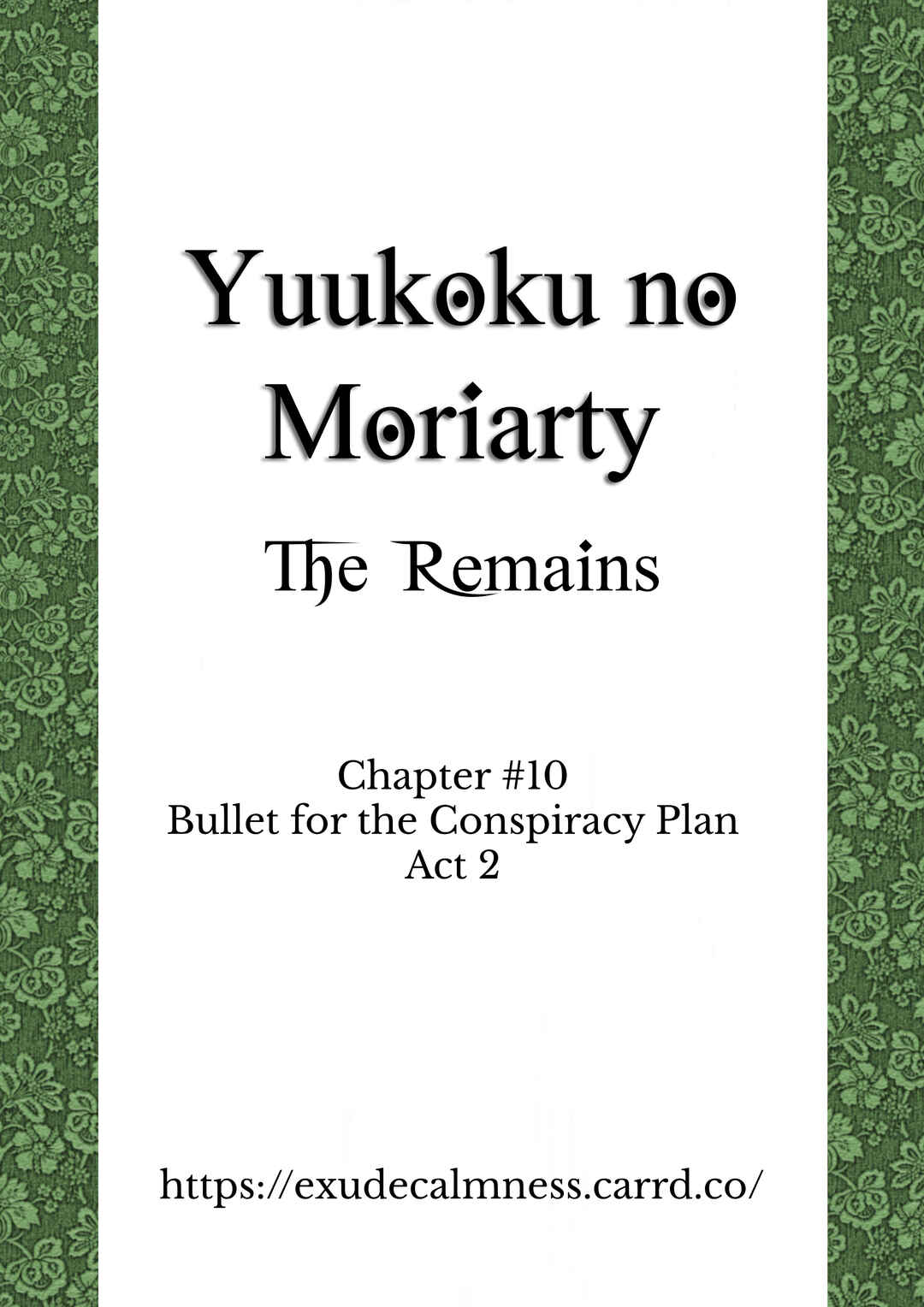 Page 1 Chapter 10 Yuukoku no Moriarty: The Remains