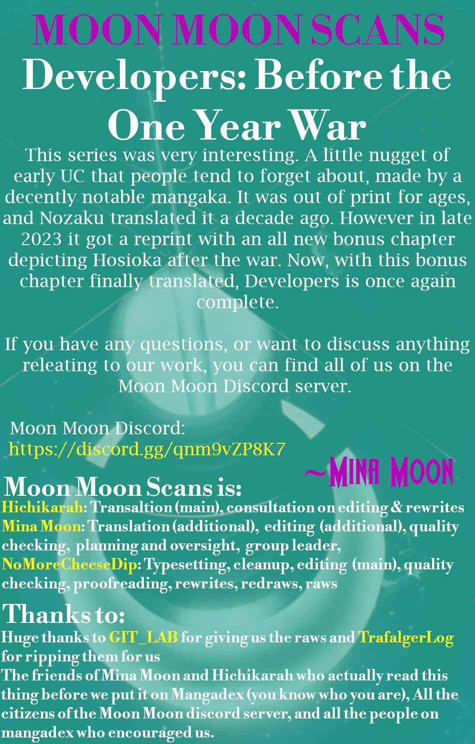 Page 36 Chapter 12 Developers - Mobile Suit Gundam: Before the One Year War