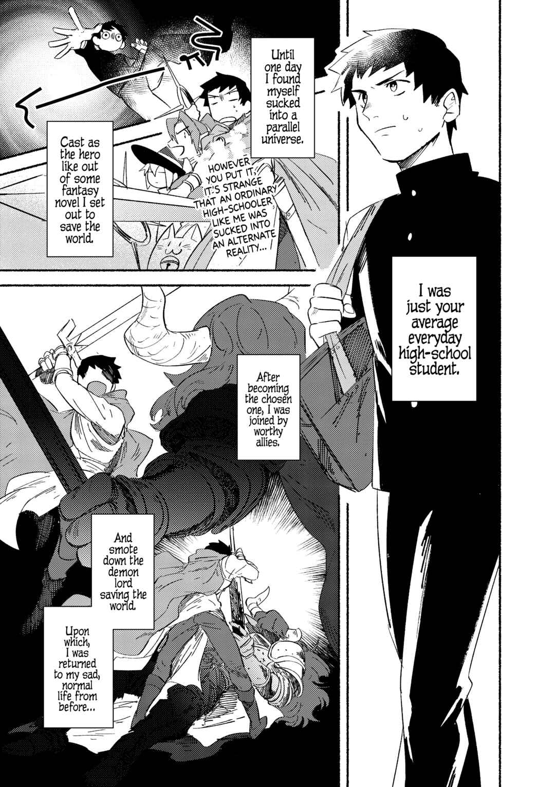 Page 1 Chapter 1 The Ex-Hero High-Schooler and the Ex-Demon King Househusband (Pre-Serialization)