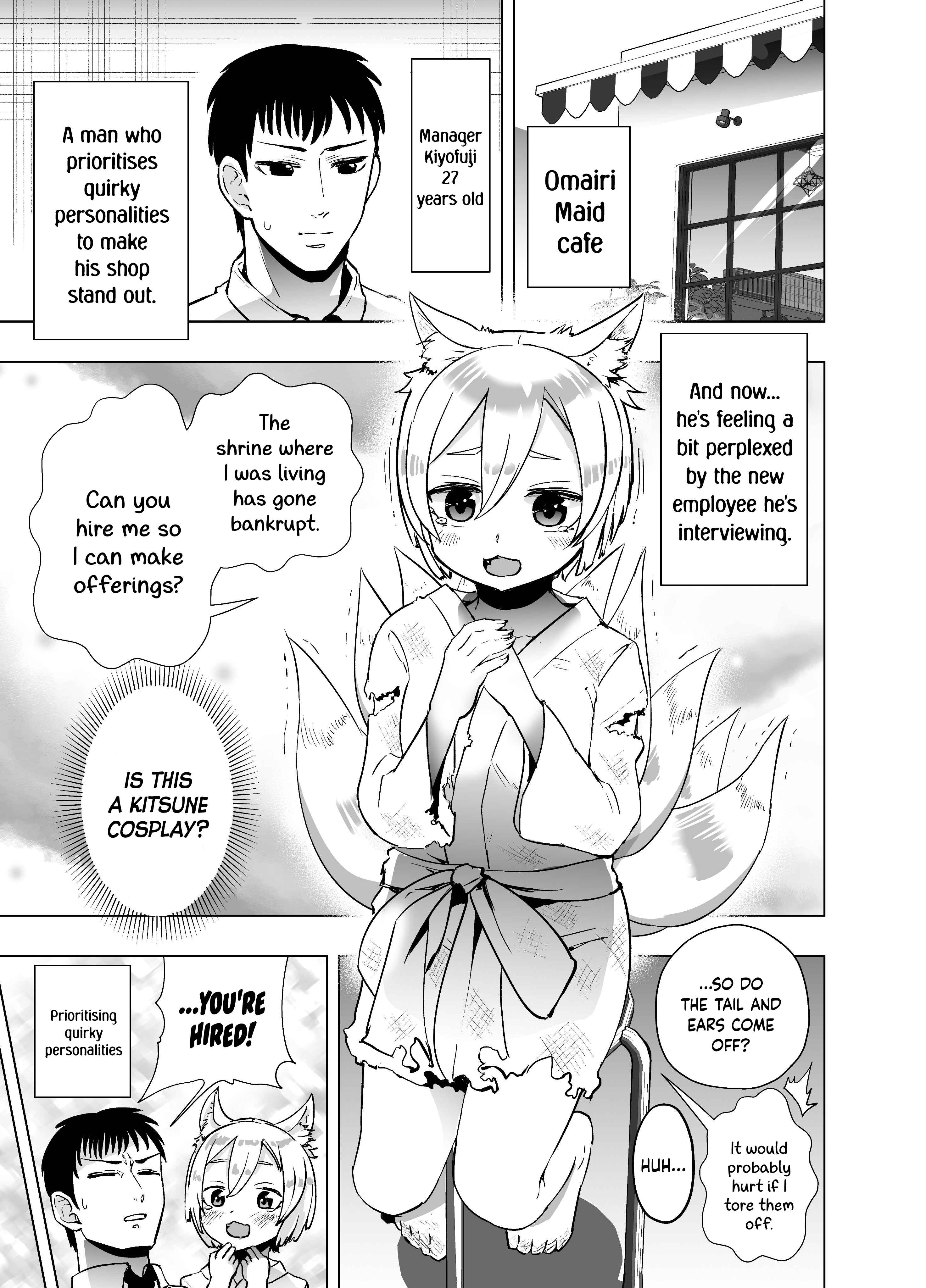 Page 1 Chapter Unknown_c6f0 The Homeless Kitsune Came To A Maid Cafe For An Interview