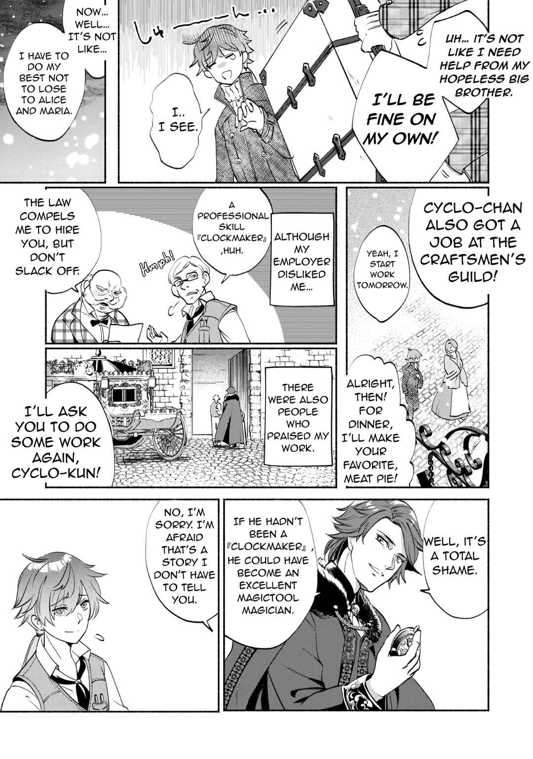 Page 10 Chapter 1.2 Munou wa Fuyou to Iware Tokei Tsukai no Boku wa Shokunin Guild kara Oidasareru mo, Dungeon no Shinbu de Shin mo Chikara ni Kakusei suru