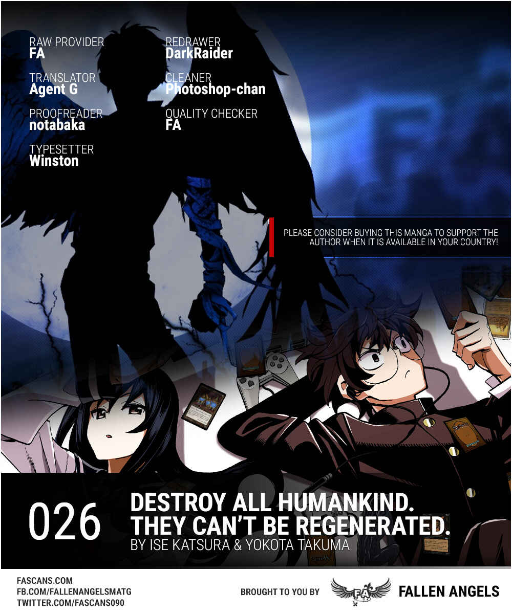Page 1 Chapter 26 Subete no Jinrui wo Hakai Suru. Sorera wa Saisei Dekinai.