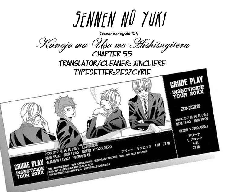 Page 1 Chapter 55 Kanojo wa Uso wo Aishisugiteru