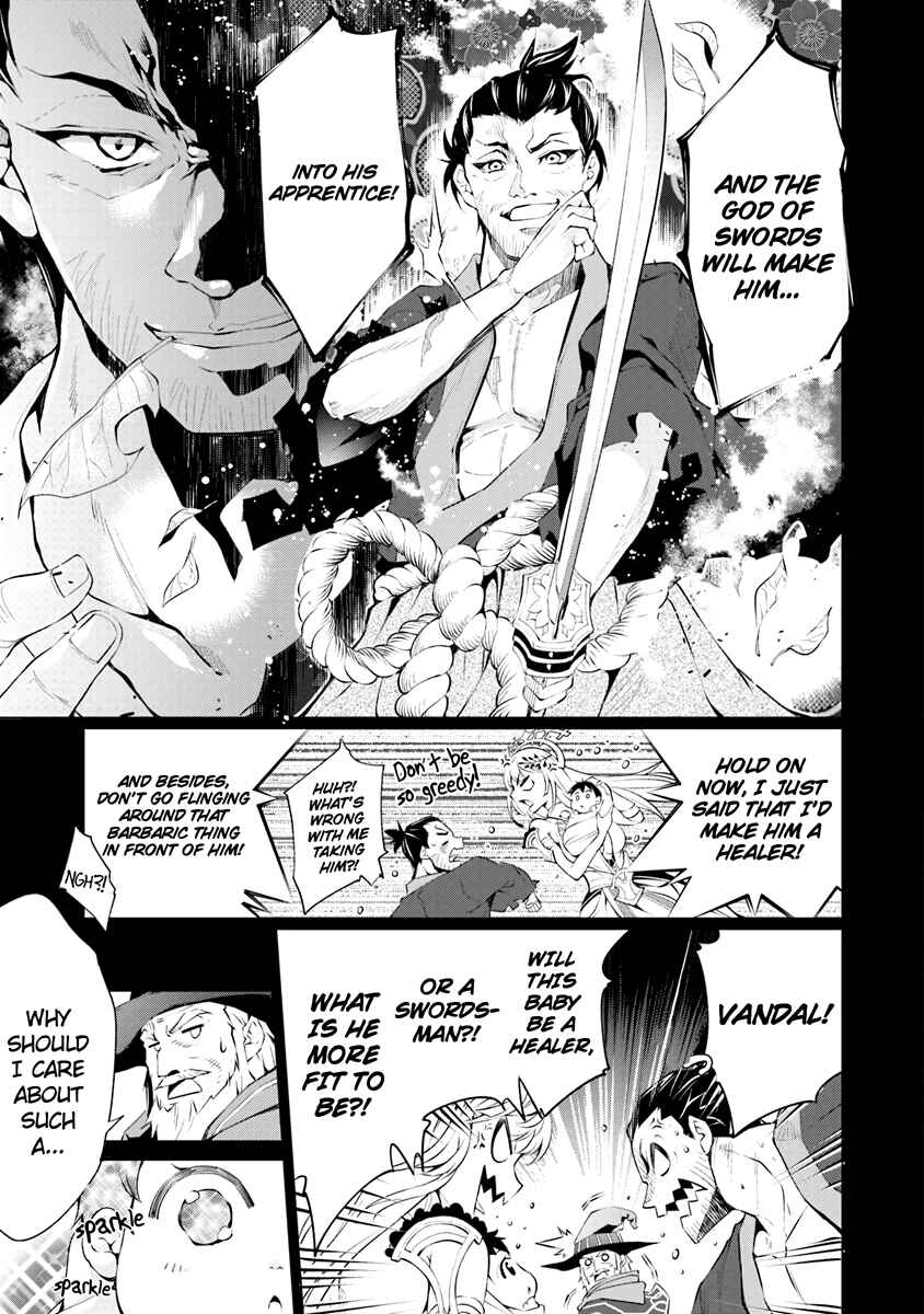 Page 10 Chapter 1.2 Kamigami ni Sodaterare Shimo no, Saikyou to Naru