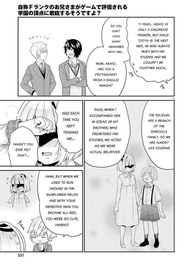 Page 19 Chapter 31 Jishou F-Rank no Oniisama ga Game de Hyouka sareru Gakuen no Chouten ni Kunrin suru Sou desu yo?