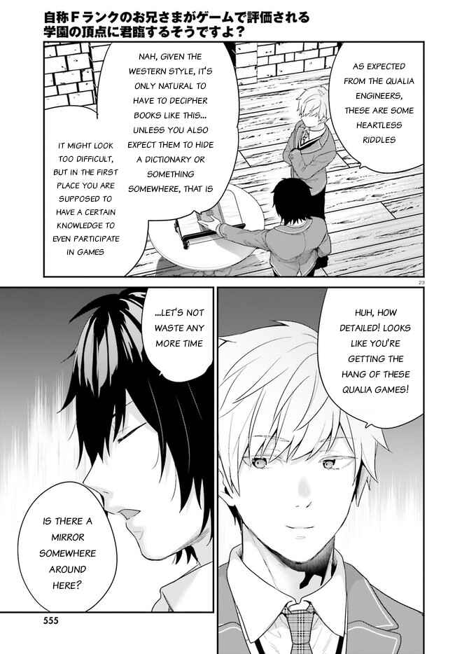 Page 23 Chapter 31 Jishou F-Rank no Oniisama ga Game de Hyouka sareru Gakuen no Chouten ni Kunrin suru Sou desu yo?