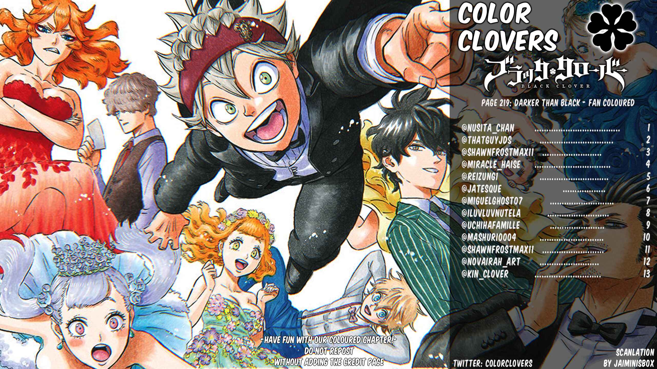 Page 1 Chapter 219 Black Clover (Fan Colored)