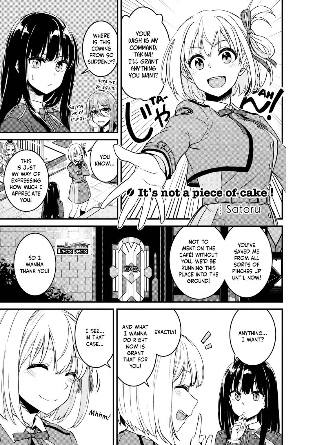 Page 1 Chapter 14 Lycoris Recoil: Koushiki Comic Anthology - Repeat