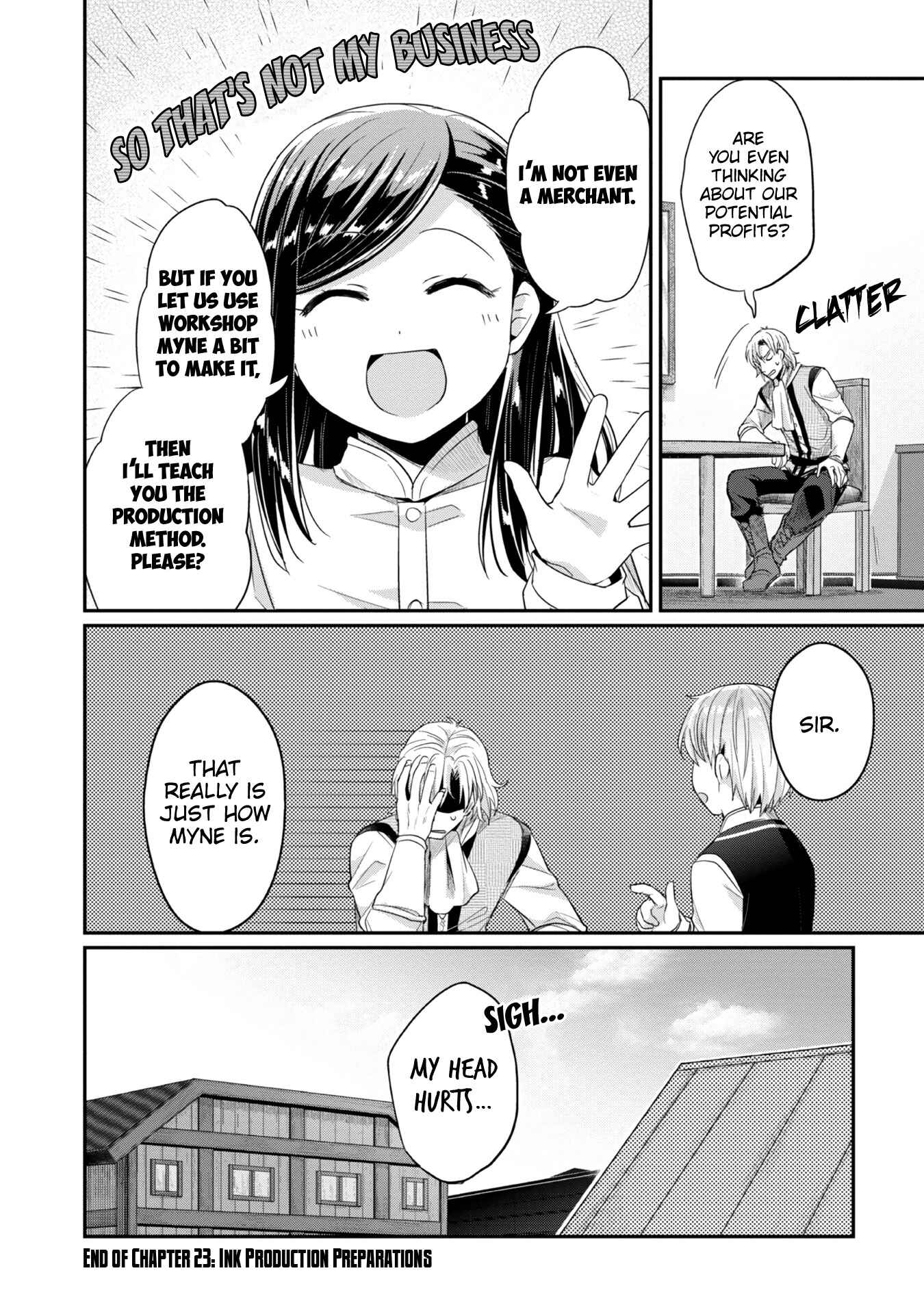 Page 21 Chapter 23 Honzuki no Gekokujou: Shisho ni Naru Tame ni wa Shudan o Erandeiraremasen—Dai 2-bu: Hon no Tamenara Miko ni Naru!