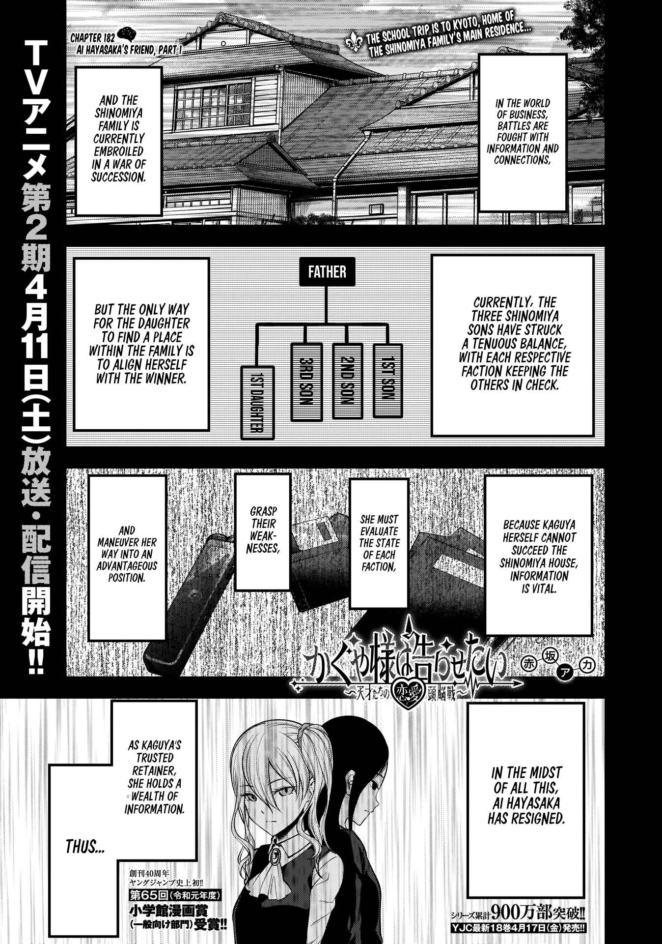 Page 1 Chapter 182 Kaguya-sama wa Kokurasetai: Tensai-tachi no Renai Zunousen