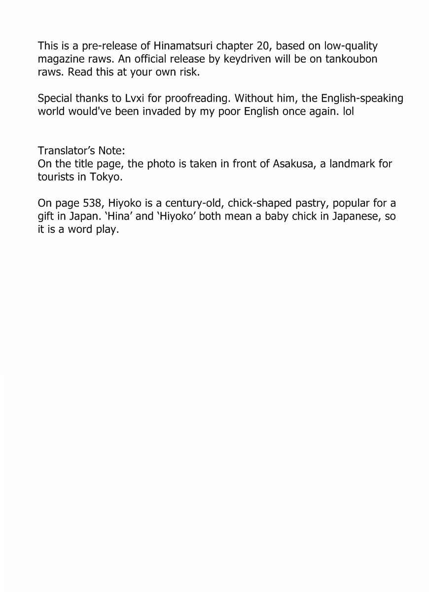 Page 1 Chapter 20 Hinamatsuri