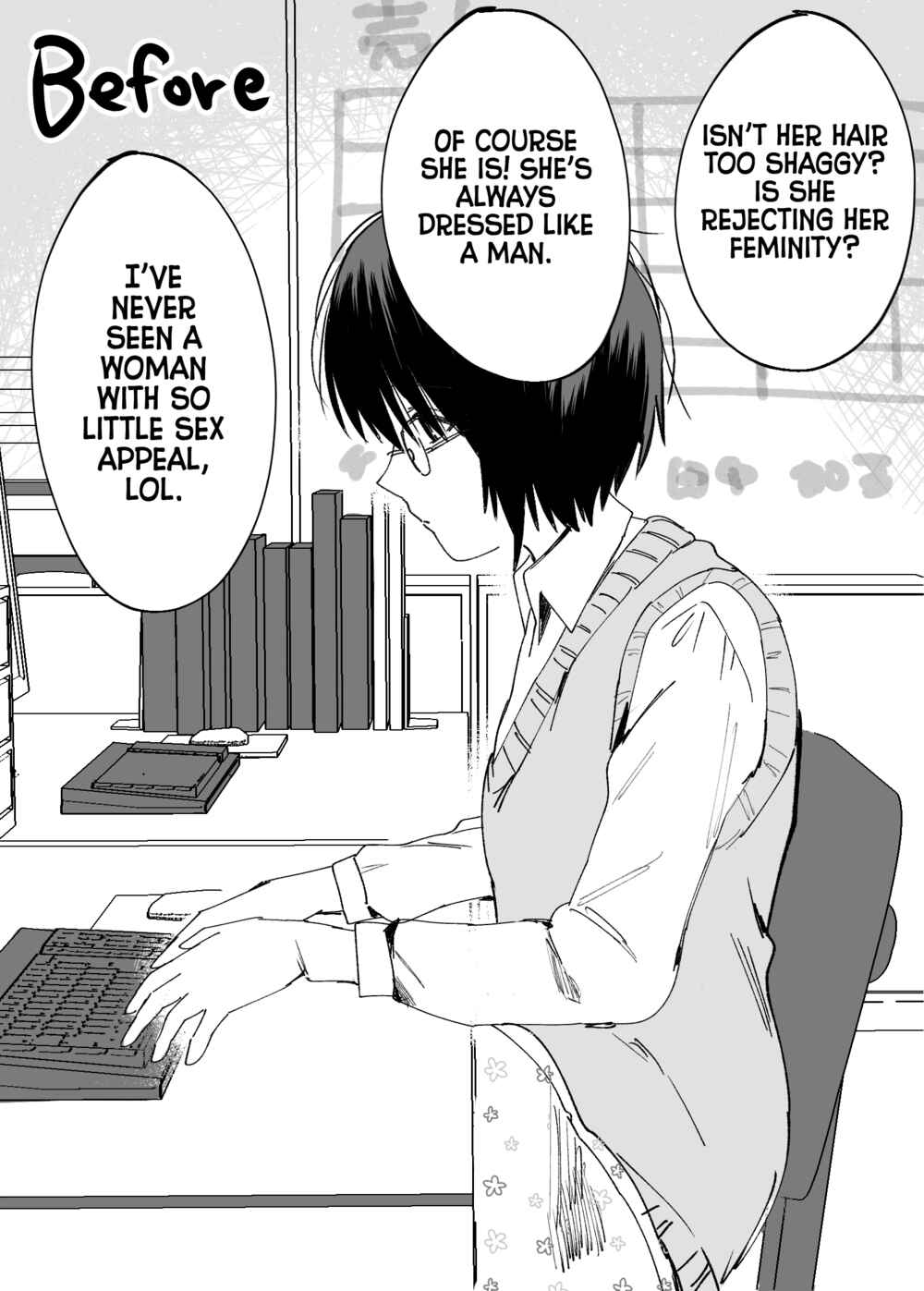 Page 1 Chapter 3 A Plain Looking Girl From the Office Who Works at a Concept Café at Night. (Pre-serialization)
