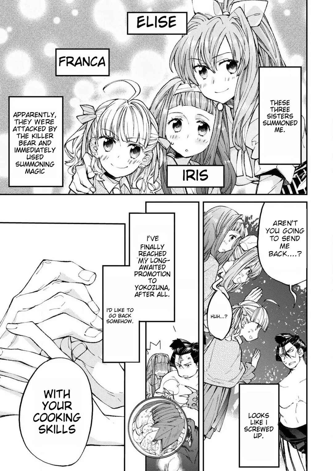 Page 6 Chapter 2 Isekai Chanko was summoned right in front of Yokozuna.
