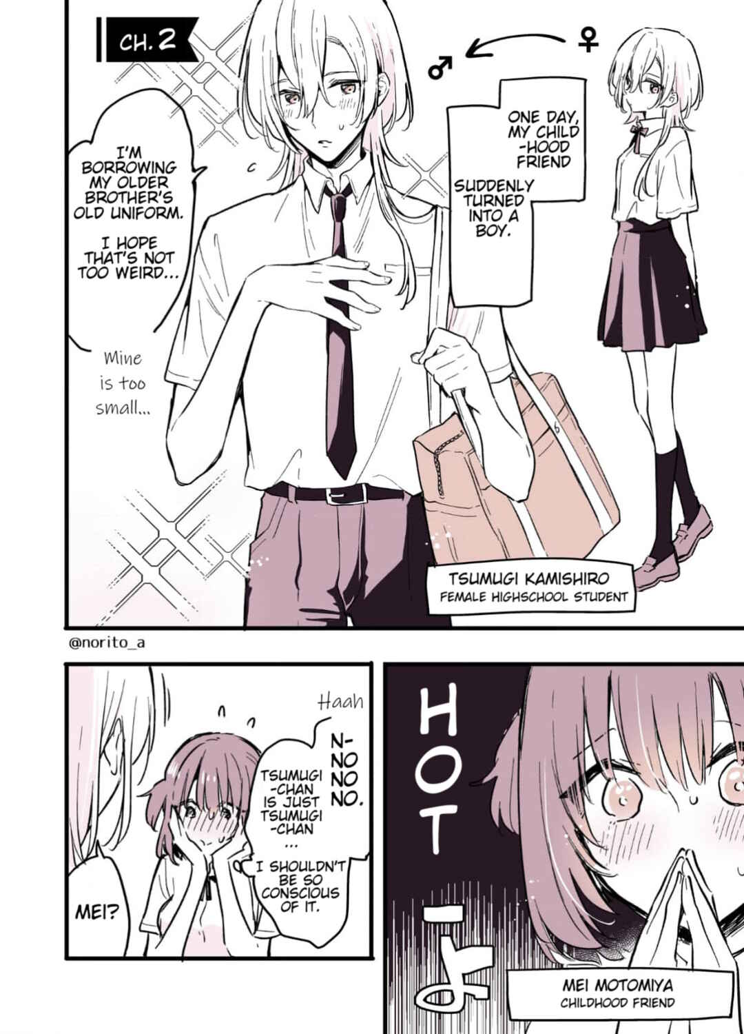 Page 1 Chapter 2 Otokonoko ni Nacchatta Joshikousei