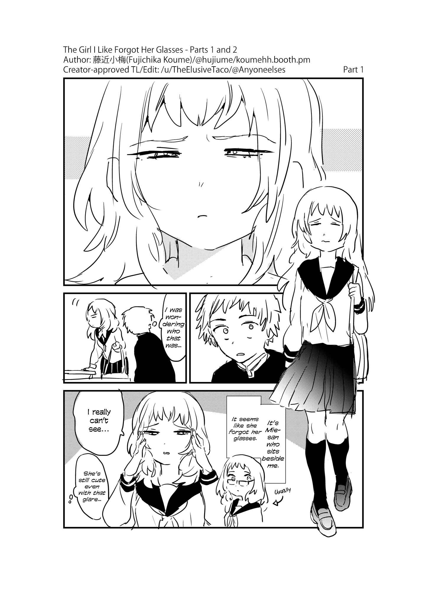 Page 1 Chapter Unknown_78b7 The Girl I Like Forgot Her Glasses (Pre-Serialization)