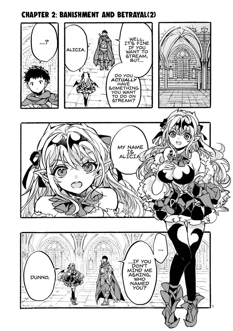 Page 1 Chapter 2.1 Yamiochi Yuusha no Haishin Haishin ~Tsuihousare, Kakushi Boss Beya ni Hourikomareta Kekka, Boss to Tansakushagari Haishin wo Hajimeru~