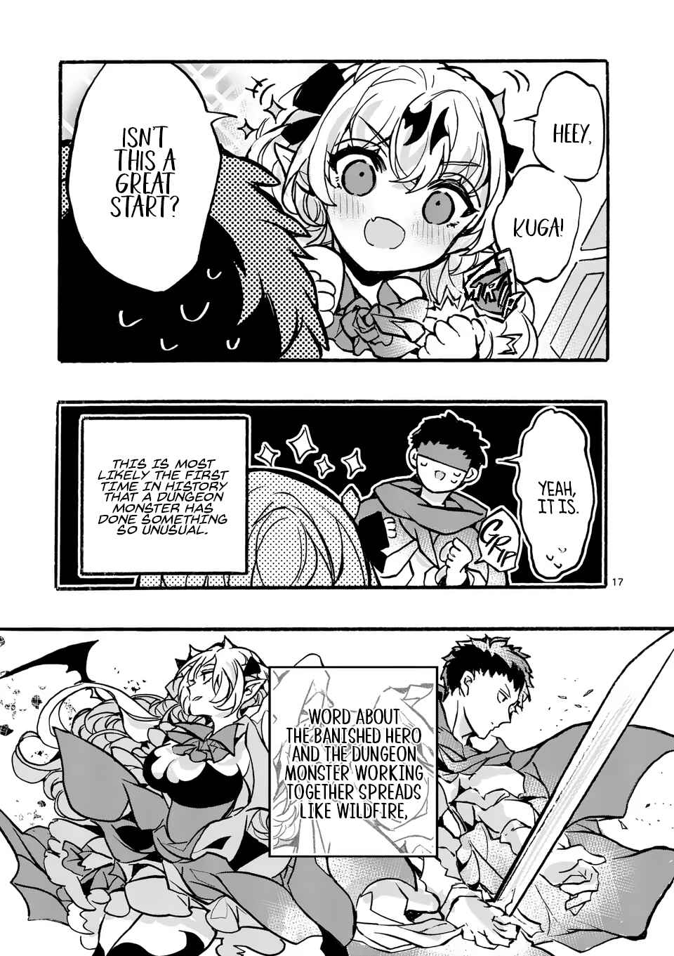 Page 17 Chapter 2.1 Yamiochi Yuusha no Haishin Haishin ~Tsuihousare, Kakushi Boss Beya ni Hourikomareta Kekka, Boss to Tansakushagari Haishin wo Hajimeru~