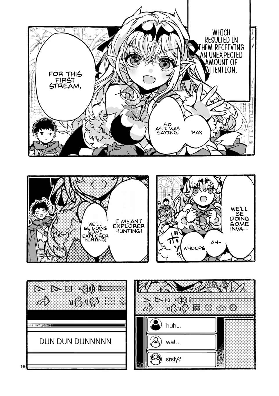 Page 18 Chapter 2.1 Yamiochi Yuusha no Haishin Haishin ~Tsuihousare, Kakushi Boss Beya ni Hourikomareta Kekka, Boss to Tansakushagari Haishin wo Hajimeru~