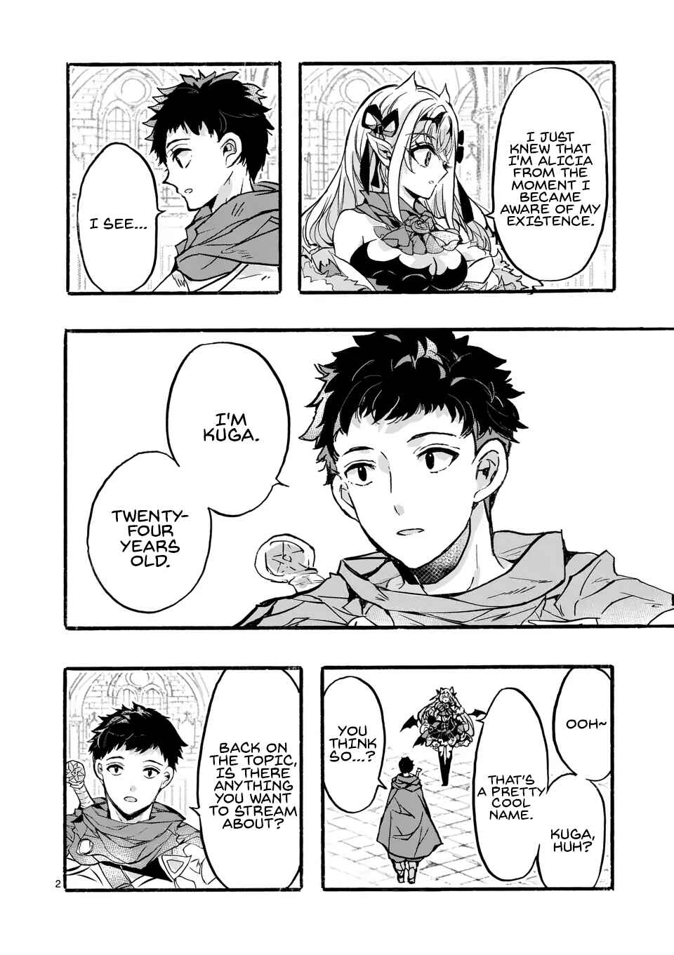 Page 2 Chapter 2.1 Yamiochi Yuusha no Haishin Haishin ~Tsuihousare, Kakushi Boss Beya ni Hourikomareta Kekka, Boss to Tansakushagari Haishin wo Hajimeru~