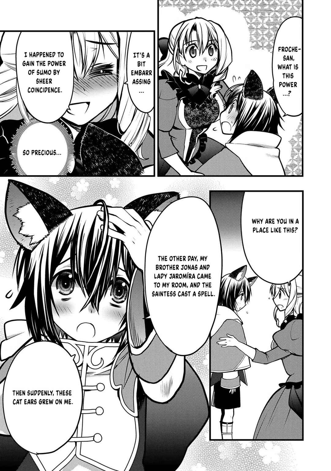 Page 28 Chapter 2 Oozumou Reijou ~Seijo ni Hirateuchi wo Kuratta Shunkan Sumou Budatta Zense wo Omoidashita Akuyaku Reijou no Watashi wa sute Neko Ouji ni Chanko wo Furumaitai Haadosukoidosukoi~