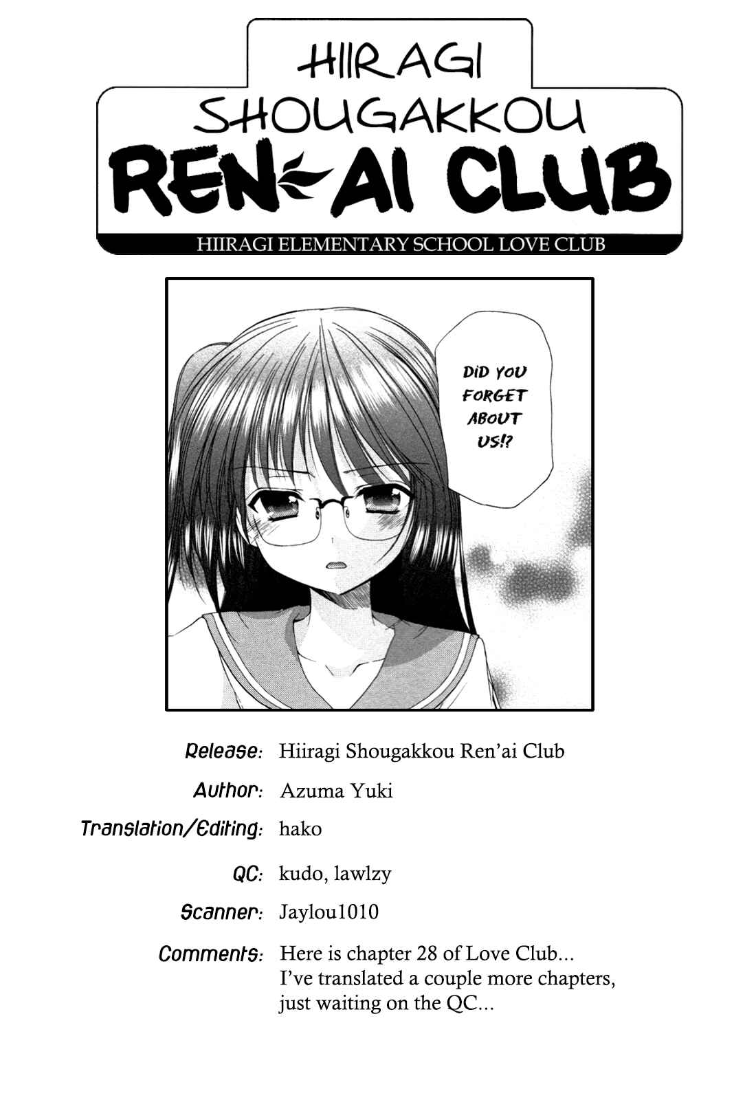 Page 1 Chapter 28 Hiiragi Shougakkou Ren’ai Club