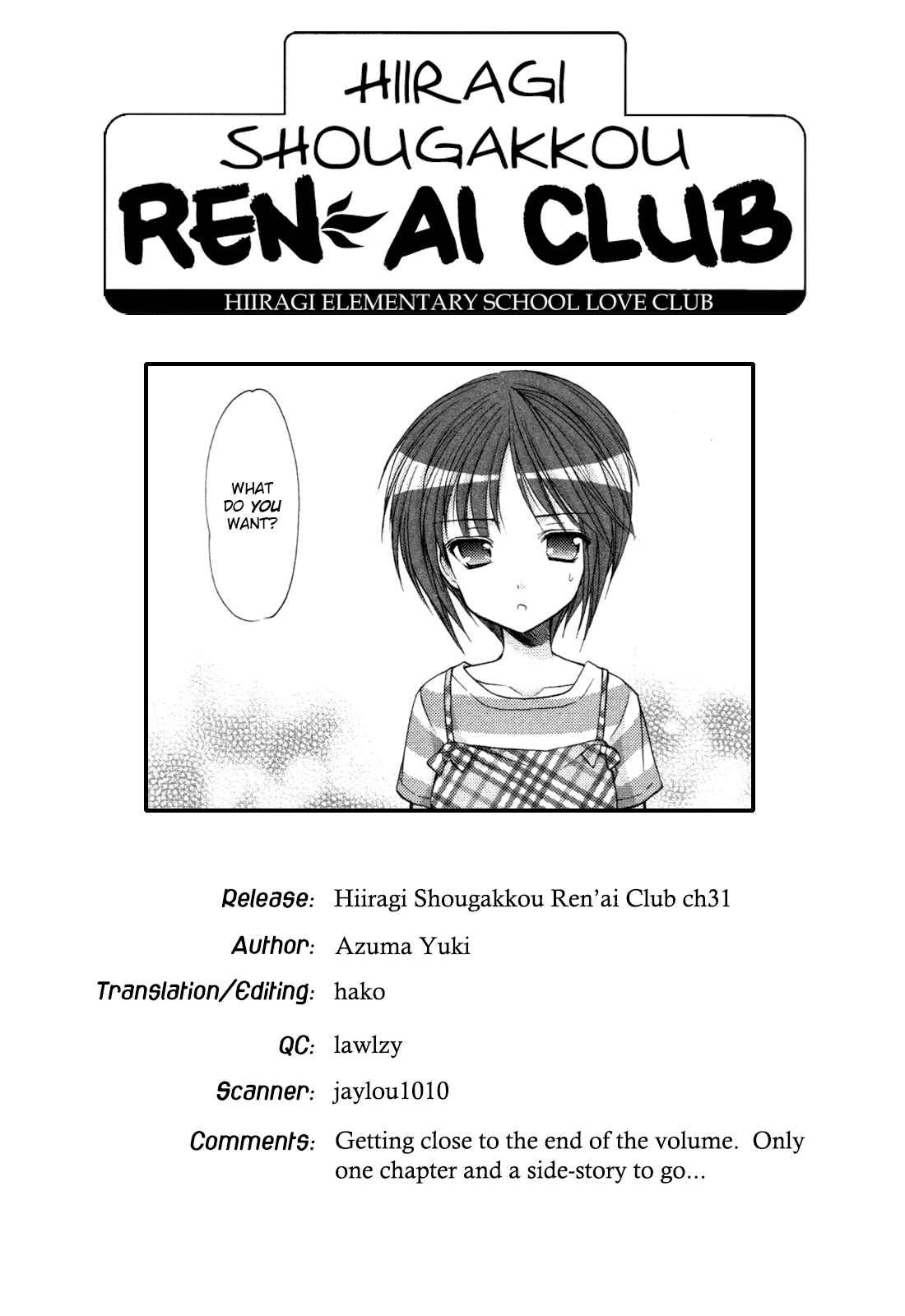Page 26 Chapter 31 Hiiragi Shougakkou Ren’ai Club