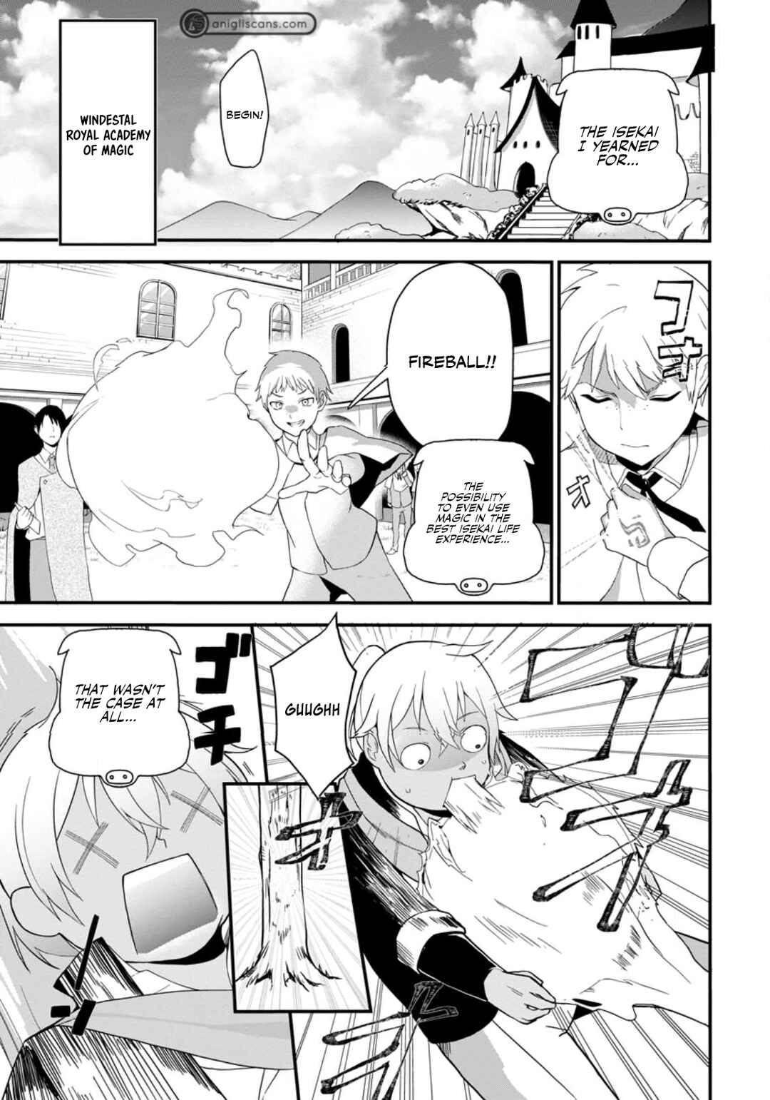 Page 1 Chapter 1 Kurobuta Ouji wa Zense o Omoidashite Kaishin Suru: Akuyaku Kyara ni Tensei Shita no de Shibou Endo kara Nigete itara Saikyou ni Natteita