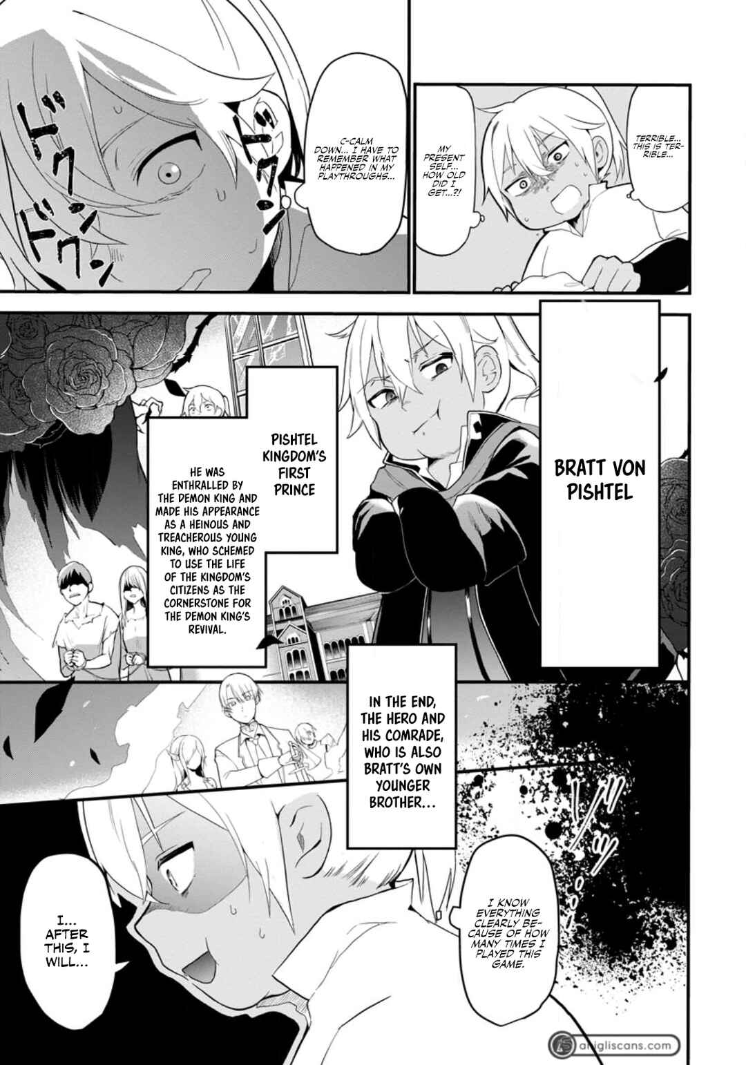 Page 8 Chapter 1 Kurobuta Ouji wa Zense o Omoidashite Kaishin Suru: Akuyaku Kyara ni Tensei Shita no de Shibou Endo kara Nigete itara Saikyou ni Natteita