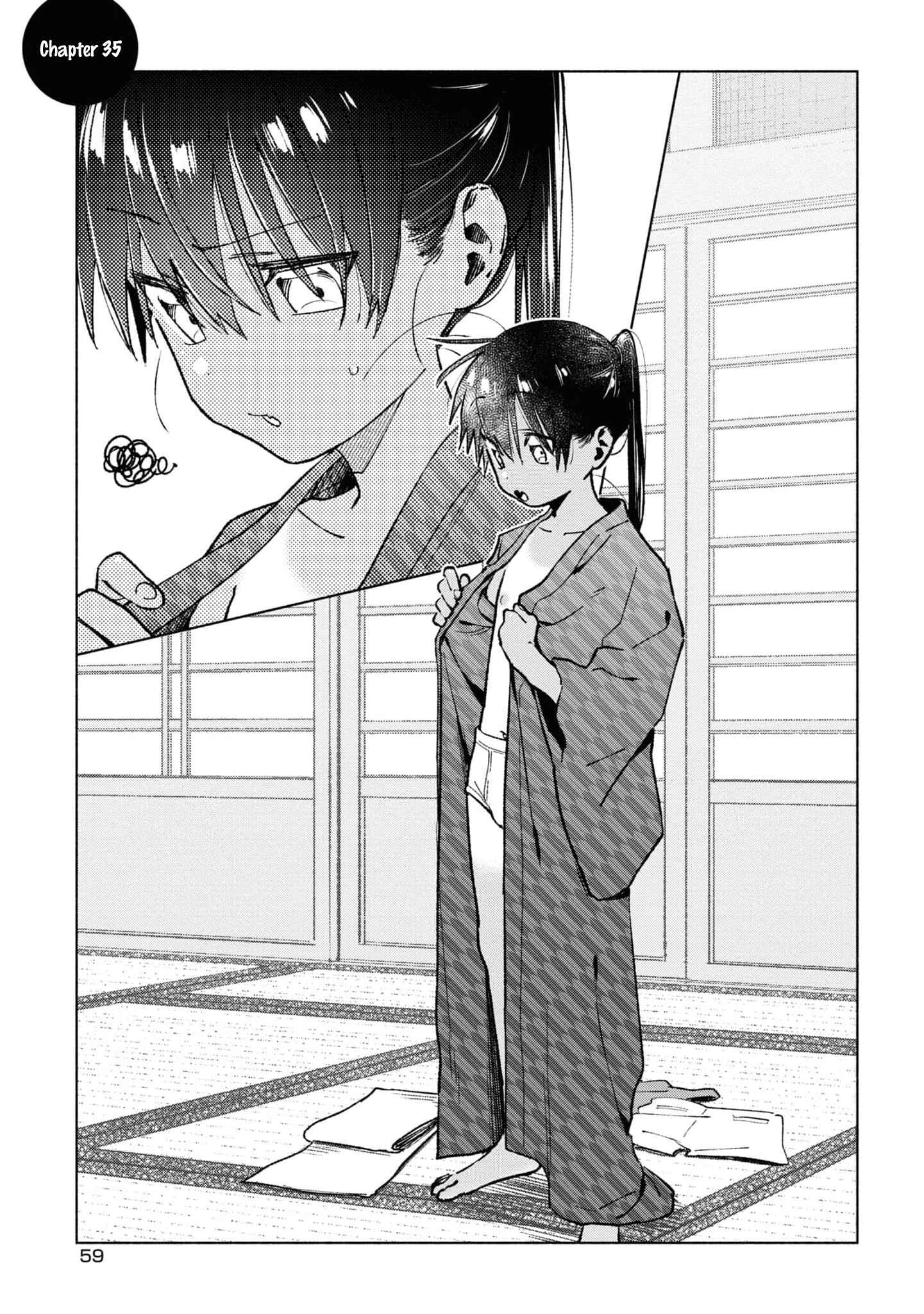 Page 1 Chapter 35 Inaka ni Kaeru to Yakeni Natsuita Kasshoku Ponytail Shota ga Iru