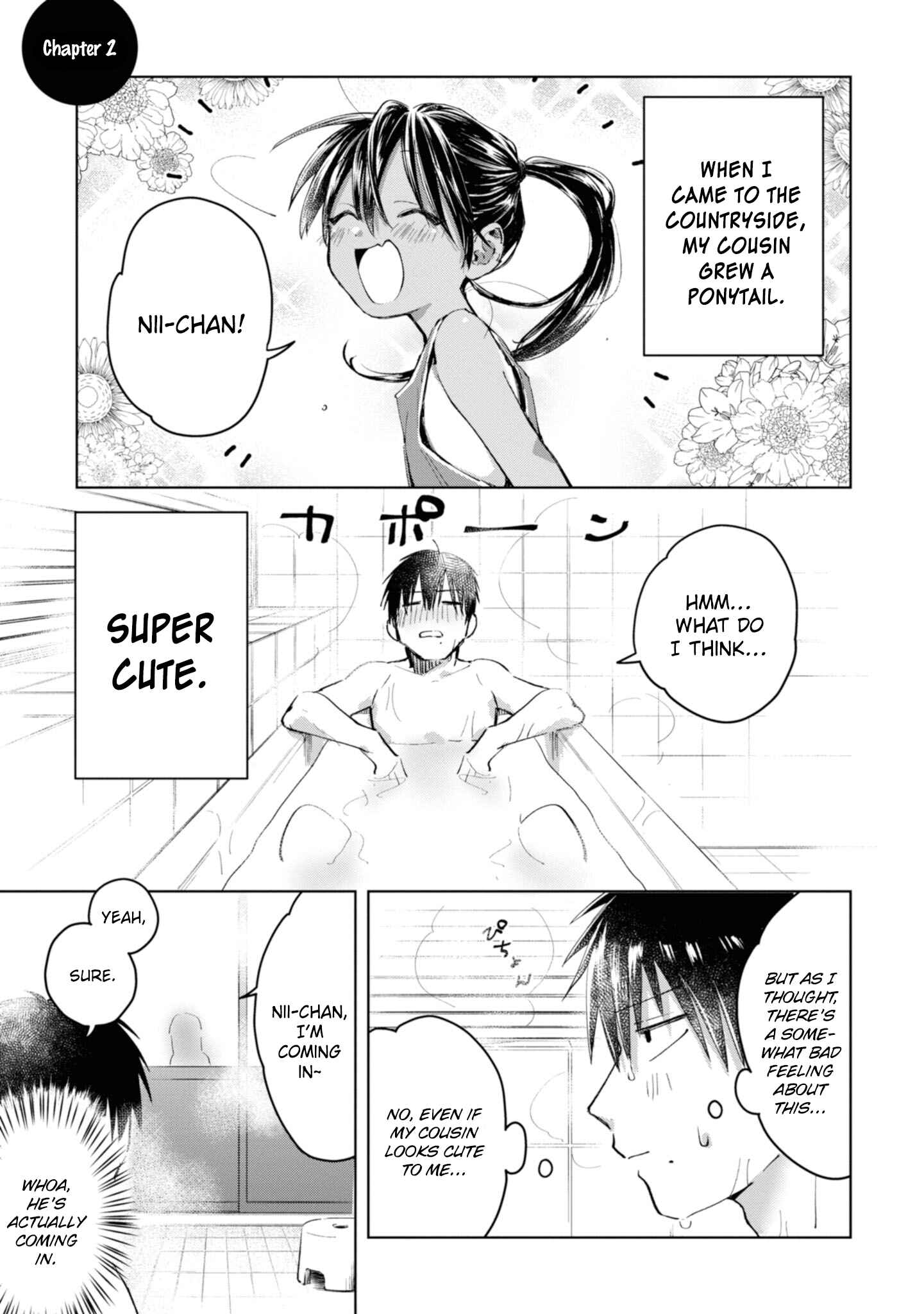 Page 1 Chapter 2 Inaka ni Kaeru to Yakeni Natsuita Kasshoku Ponytail Shota ga Iru