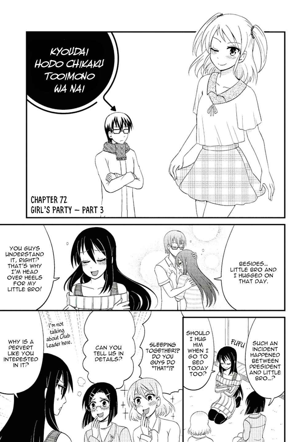 Page 2 Chapter 72 Kyoudai hodo Chikaku Tooimono wa Nai
