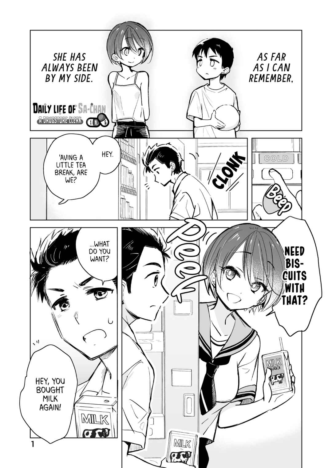 Page 1 Chapter 19.5 Drug Store Tenin Sacchan no Nichijou