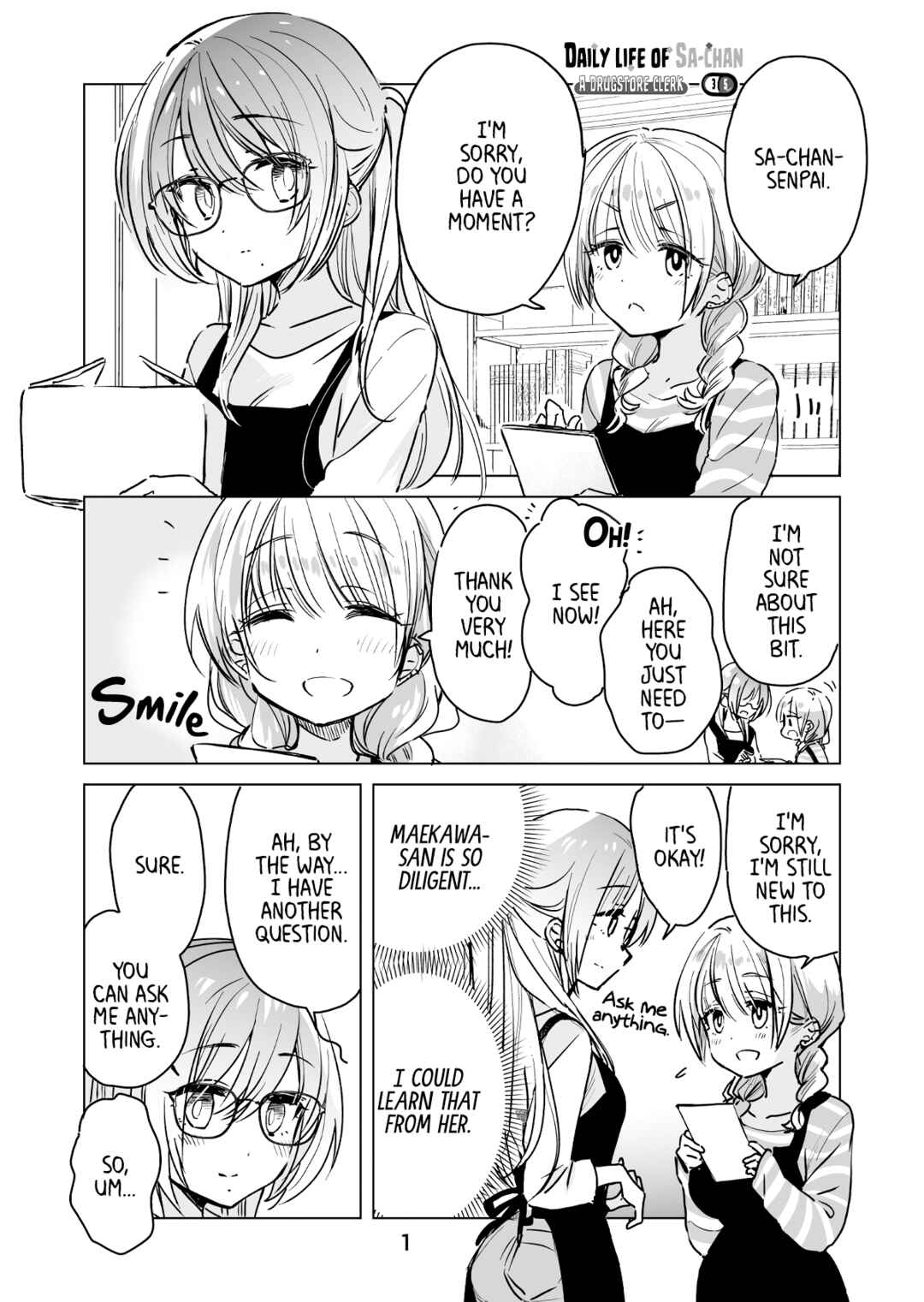 Page 1 Chapter 35 Drug Store Tenin Sacchan no Nichijou