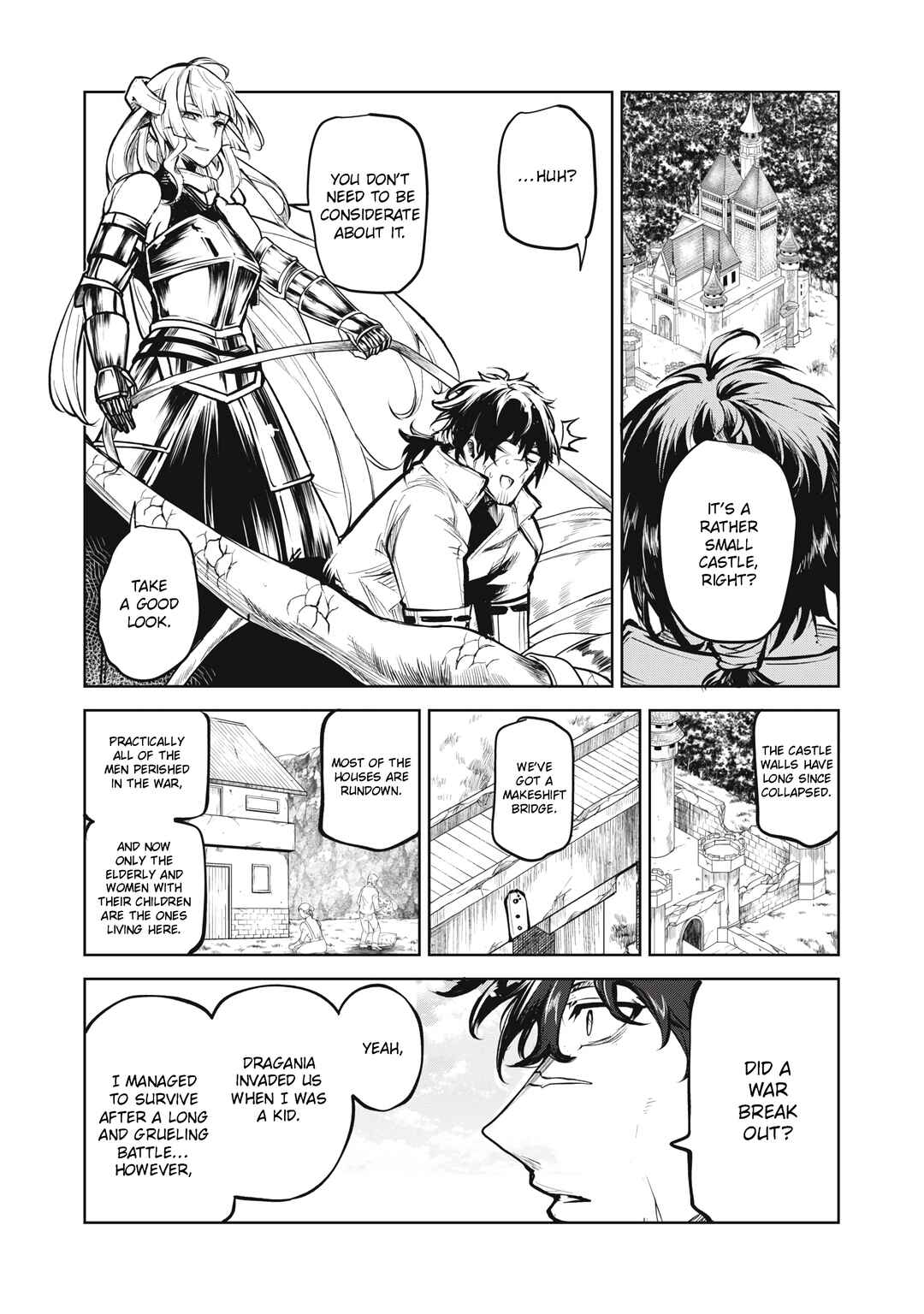 Page 4 Chapter 2.1 Kuni wo Owareta Ryuushi-san, Hirowareta Ringoku de Ukkari Musou Shite Shimau. ~Jakushou Kokka ga Tairiku Saikyou no Ryuu no Rakuen ni Naru made~