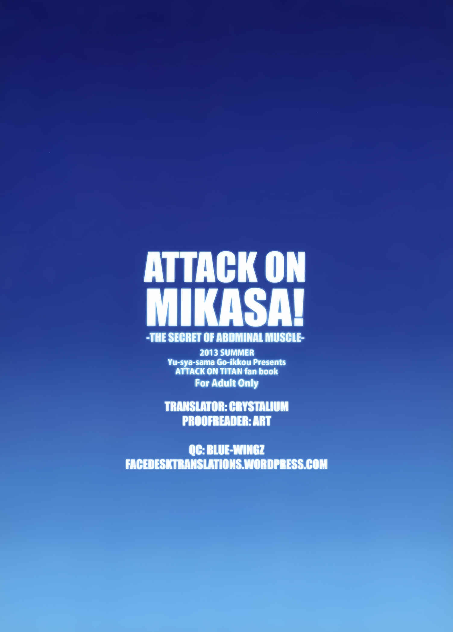 Page 26 Chapter Unknown_0280 Shingeki no Kyojin - ATTACK ON MIKASA! (Doujinshi)